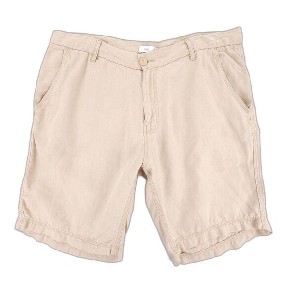 onia Resort 100% Linen Beige Old Money Quiet Luxury 9" Summer Shorts Minimal 36 - Picture 1 of 6